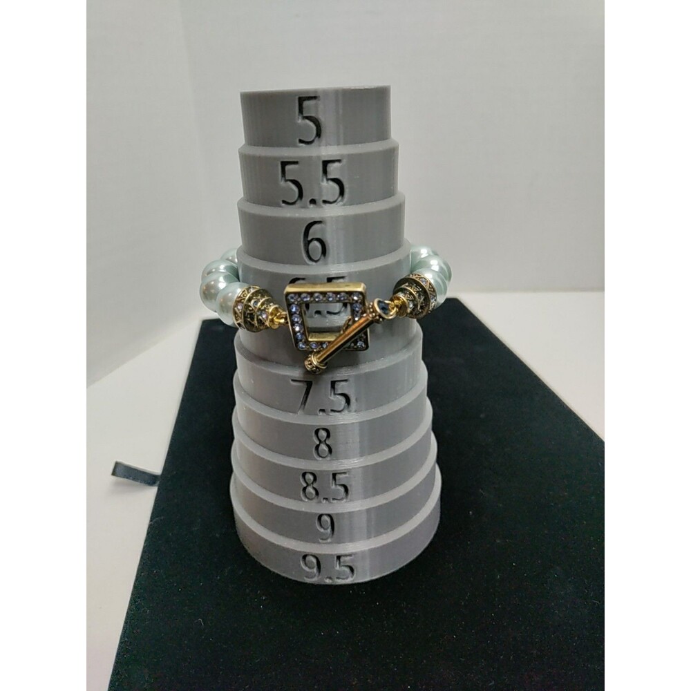Heidi Daus "Lavish Layers" Blue Faux Pearl & Crystal Toggle Bracelet